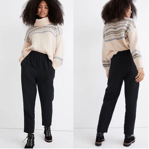 Madewell Waffleback Pull-On High-Rise Tapered Pants Oversized Small - Picture 1 of 9